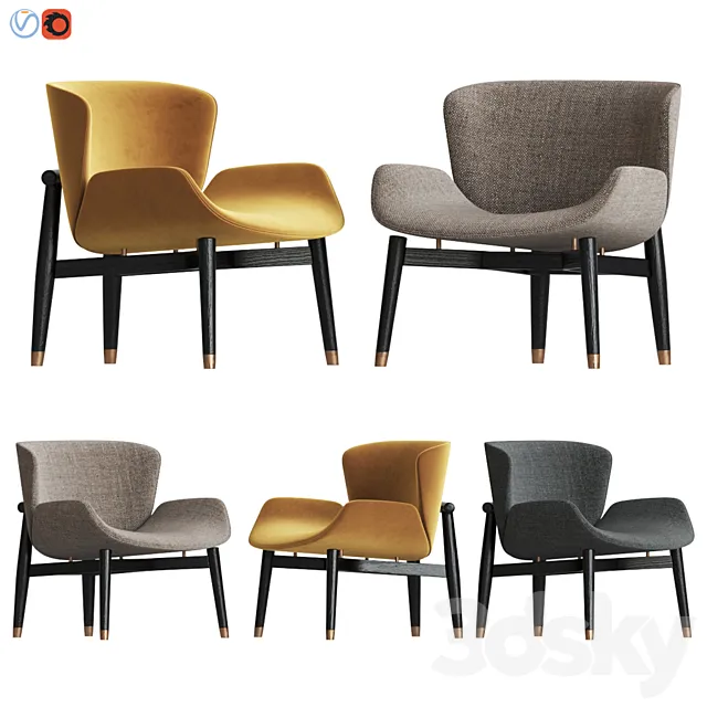 Jorgen Small Armchair Baxter 3DModel