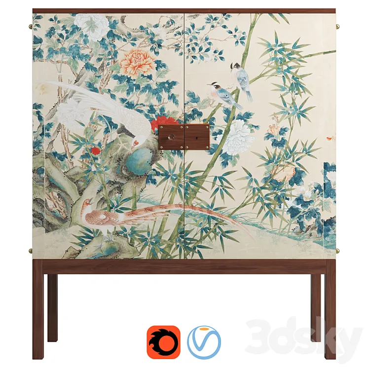Josef Frank mahogany cabinet | Wallpaper Svenskt Tenn 3D Model Free