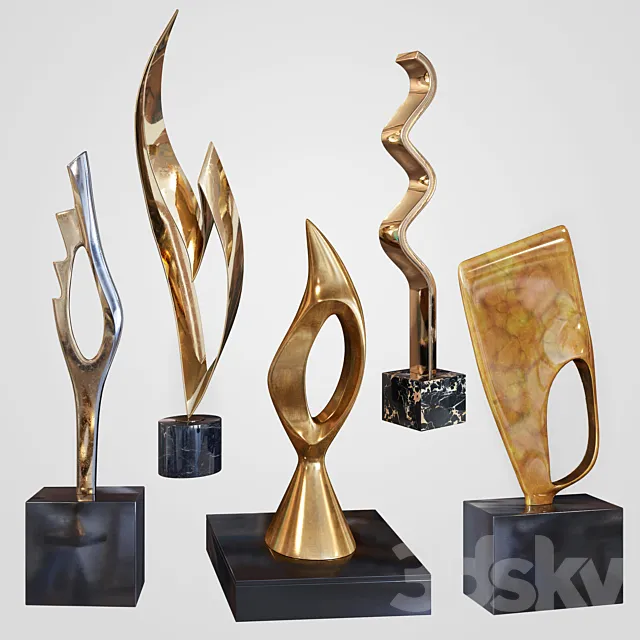 Joseph Alfred Burlini sculpture set 3D Model