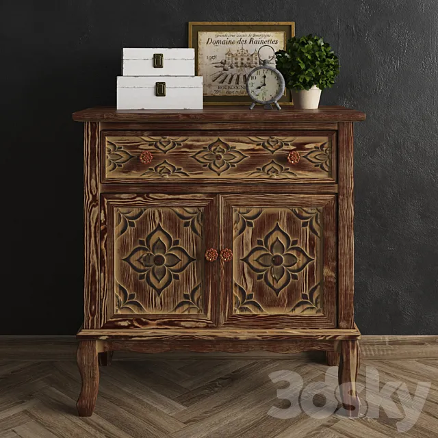 Joss & Main - Alanna Cabinet + Decorative Set 3D Model