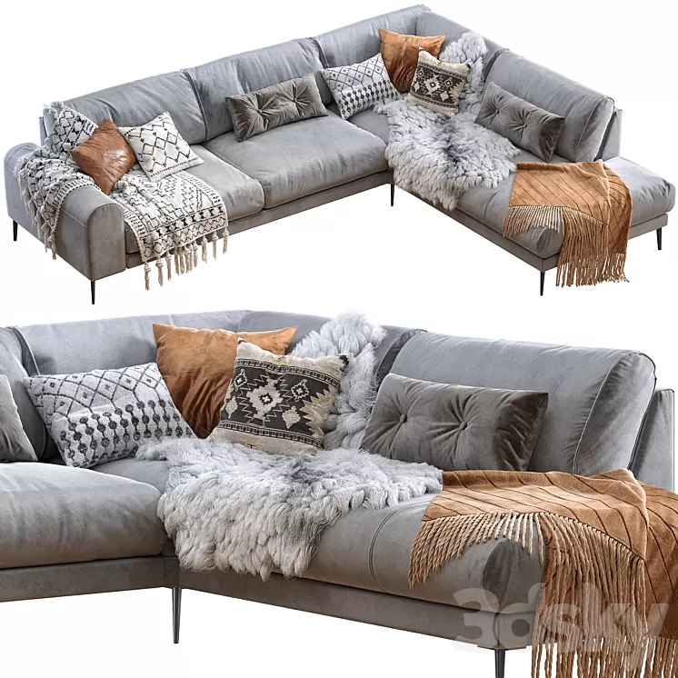 Joy sectional sofa 3D Model Free