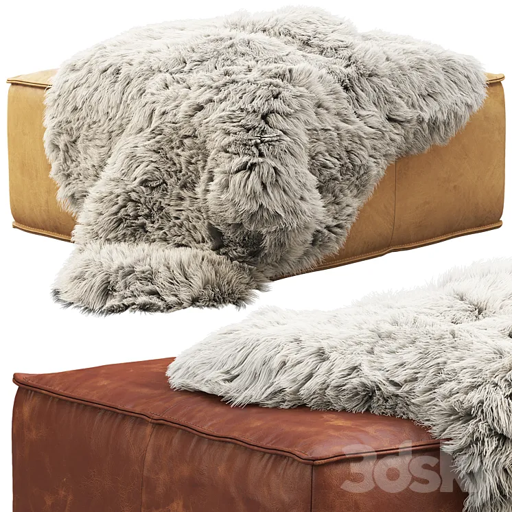 Joybird Lyle Leather Ottoman 3D Model Free