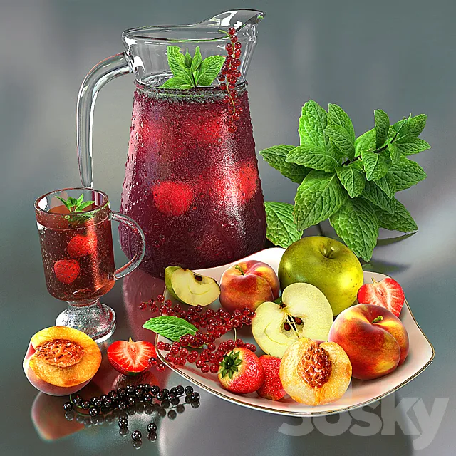 juice fruits 3DModel