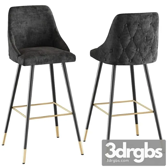Juliettes interiors black velvet modern bar stool