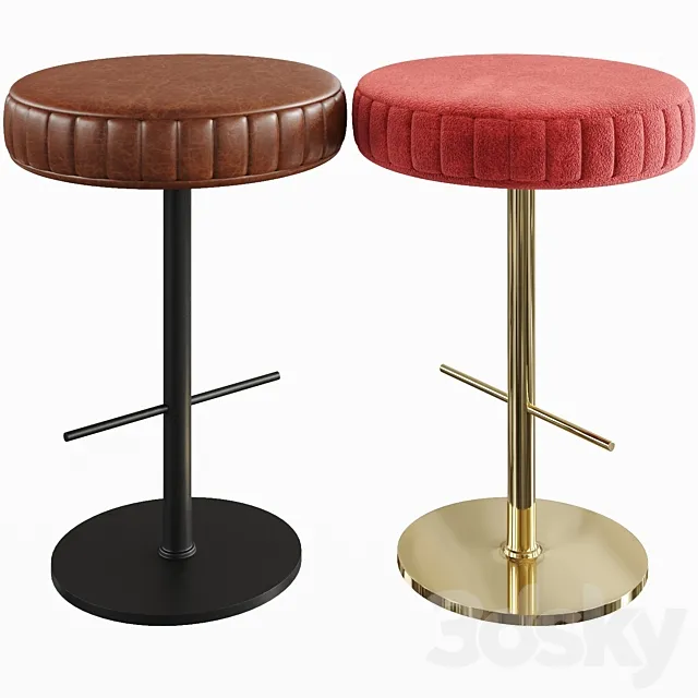 Juliettes Interiors Contemporary Italian Designer Leather Bar Stool JDA075 3DModel