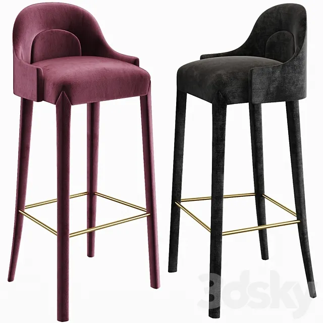Juliettes Interiors Elegant Designer Bar Stool SKU: JBK220A 3D Model
