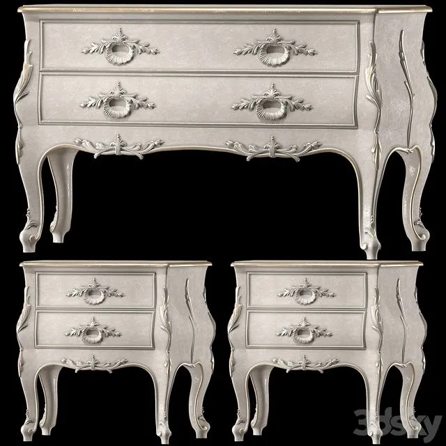 Juliettesinteriors nightstand and dresser art JX0108 3D Model
