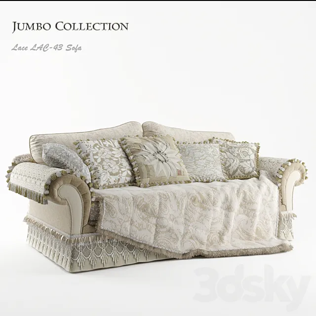 Jumbo Collection Promenade Lace LAC-43 3-seat sofa 3DModel