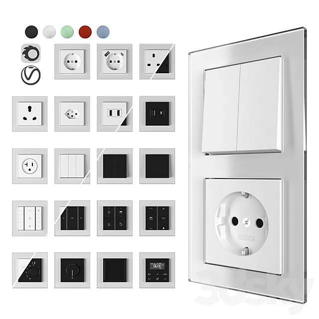 Jung a creation set glass 3D Model