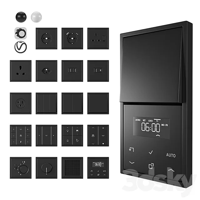 Jung LS 990 matt black and white 3D Model