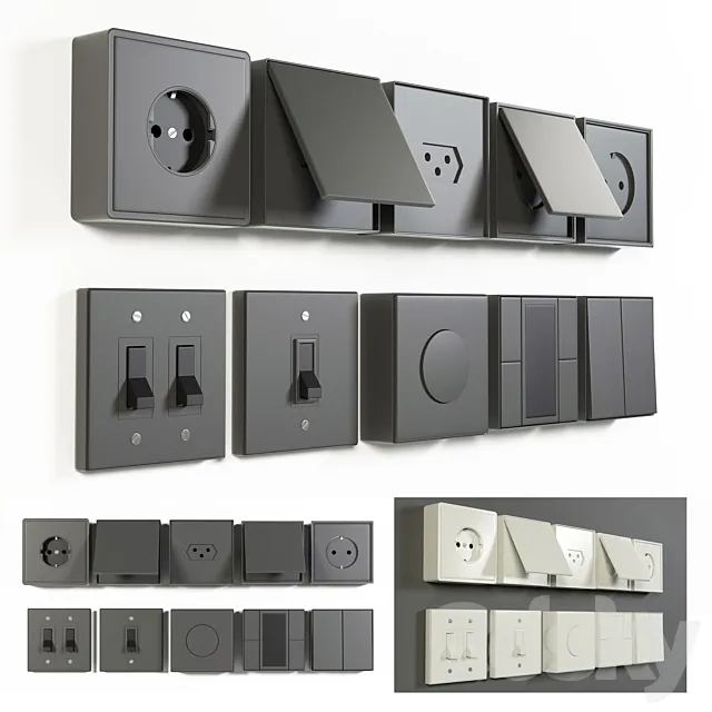 Jung LS 990 outlet & electric switches 3D Model
