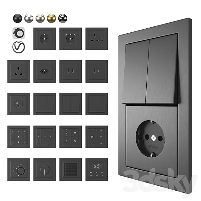 Jung LS-Design set Metal 3D Model