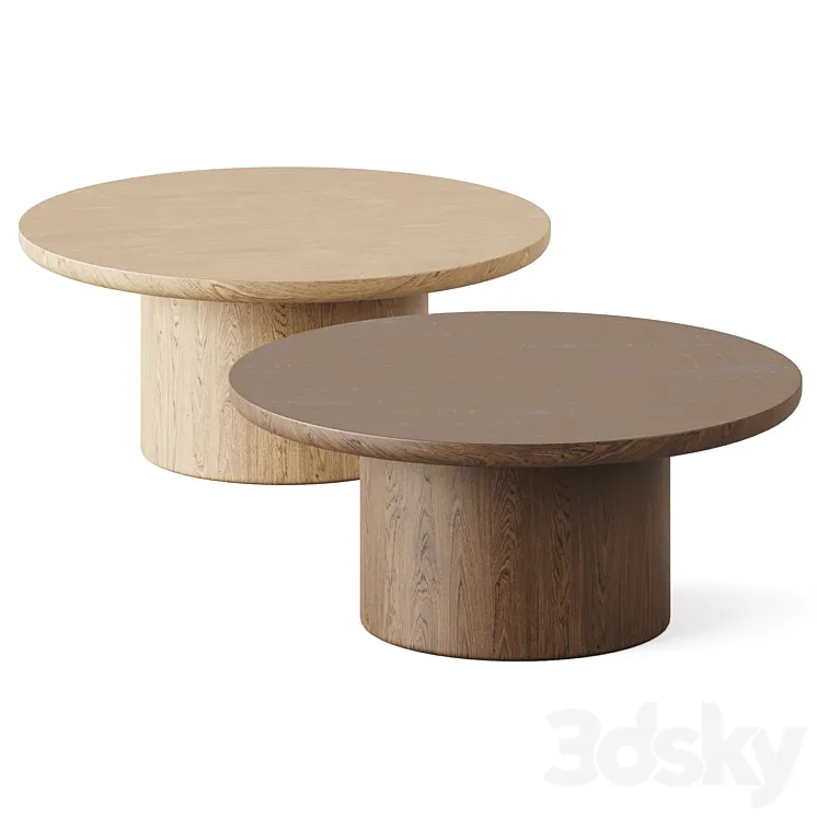 Justice Oak Coffee Table by CB2 3D Model Free
