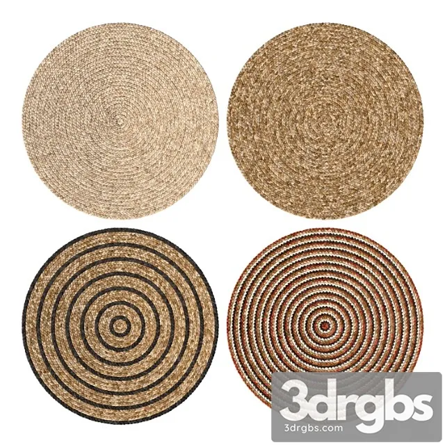 Jute Carpet Set 3D Model Free