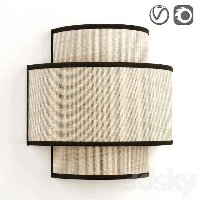 Jute wall lampshade Come 3D Model