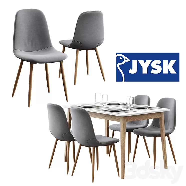 Jysk / Jonstrup Chair + Gammelgab Table 3D Model