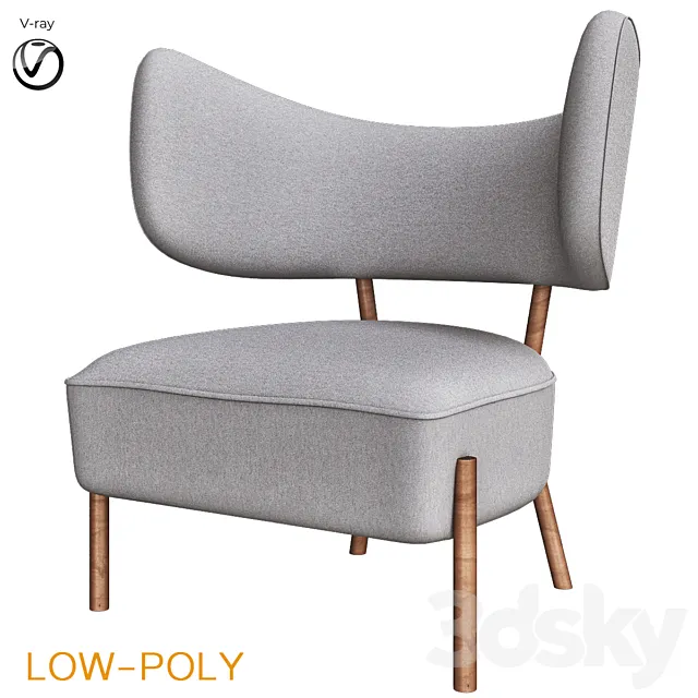 Kaare Klint chair (low poly) Free Download
