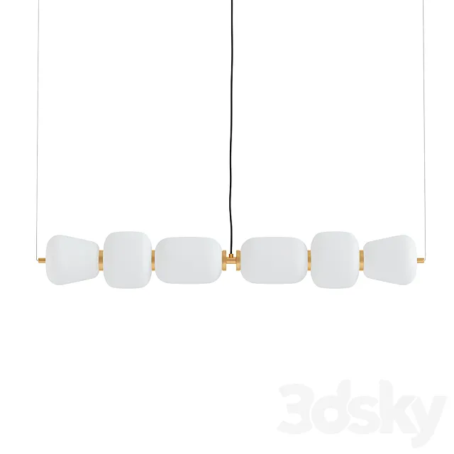Kace 2 Light Kitchen Island Linear Pendant 3D Model