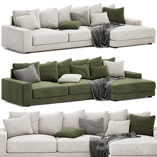 Kai 3seat chaise lounge 3D Model