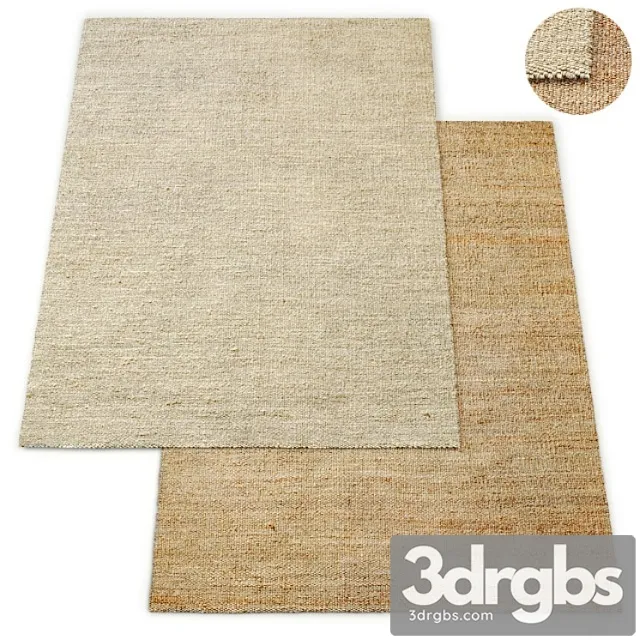 Kai handwoven jute rug rh 3 3D Model Free