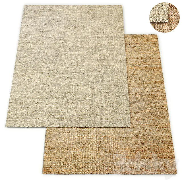 Kai Handwoven Jute Rug RH 3D Model