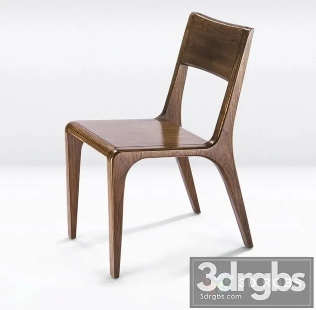 Kalon Isometric Wood Chair 3D Model Free