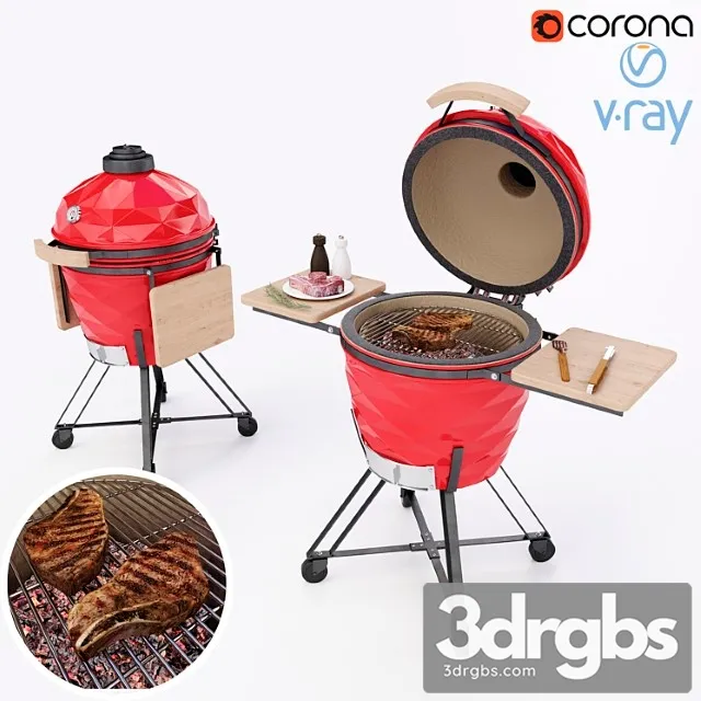 Kamado Grill Gril Kamado 3D Model Free