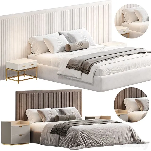 KAMIA Bed by cazarina 3D Model