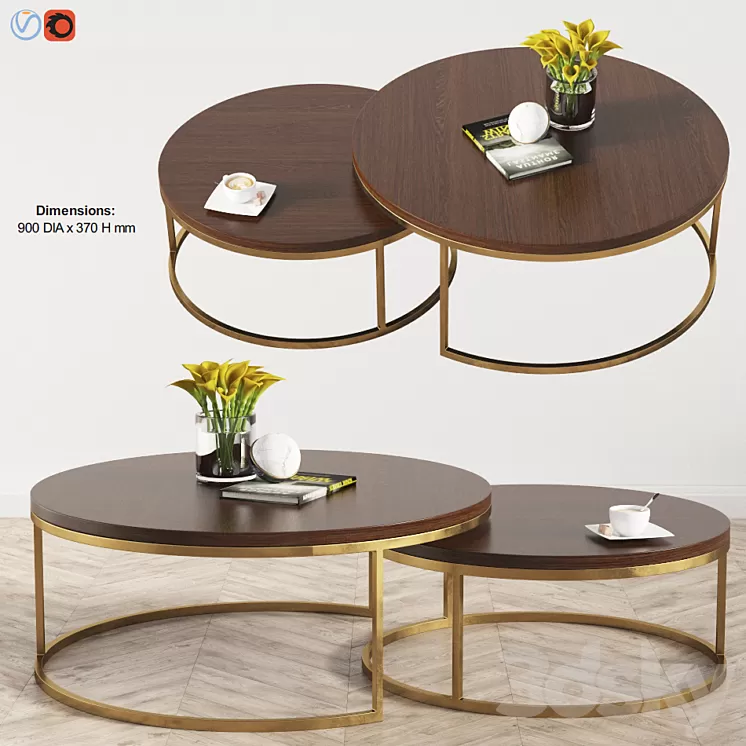 Kanta Nested Coffee Tables Boydblue 3D Model
