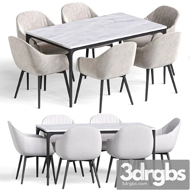 Kanto Dining Table And Kave Home 1 3D Model Free