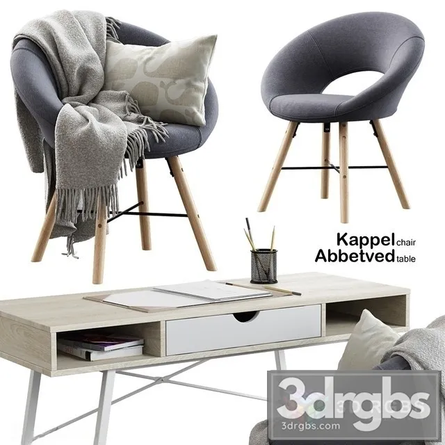 Kappel Chair Abbetved Table 3D Model Free
