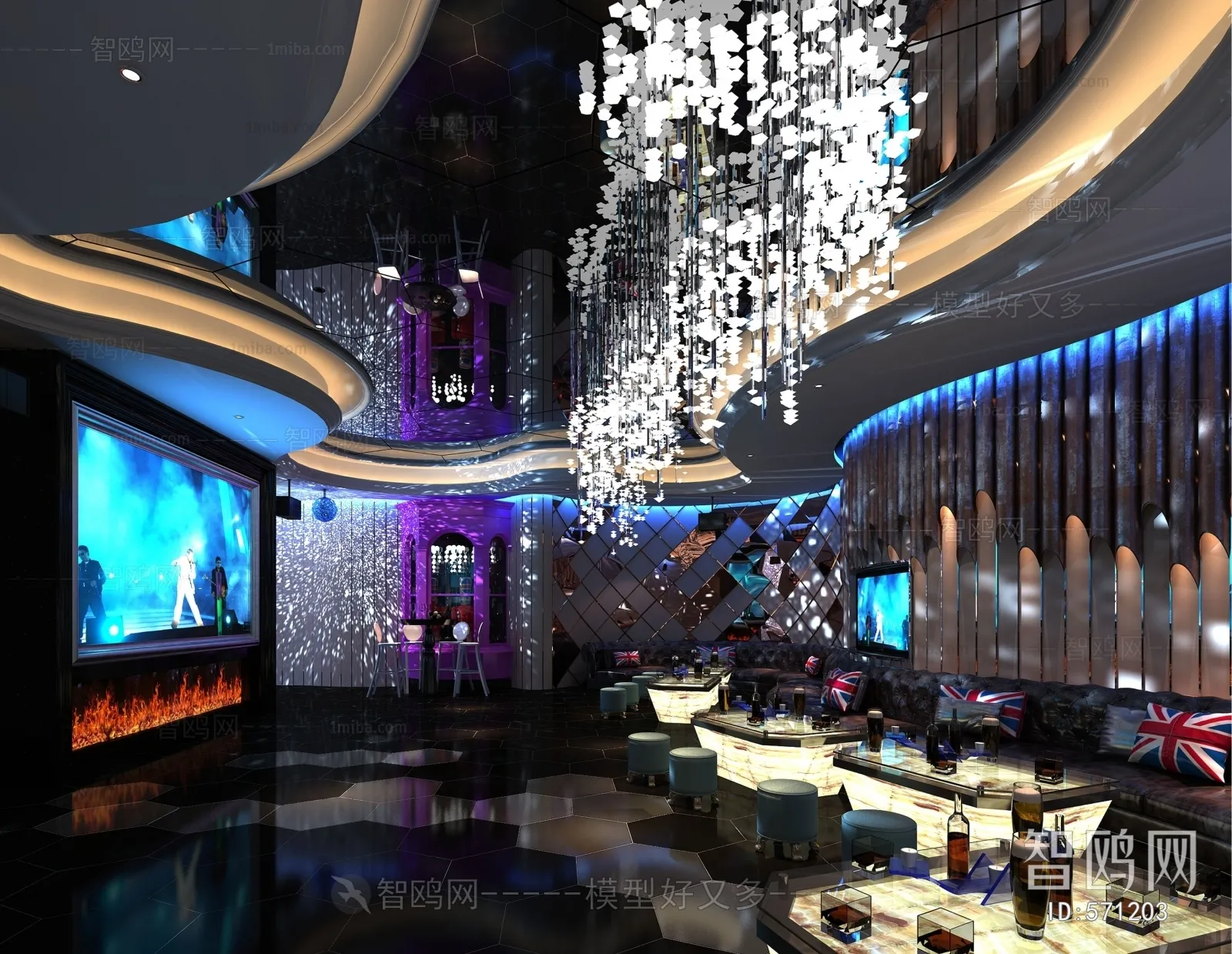 Karaoke - Bar - KTV 3D Interior Scenes - 040