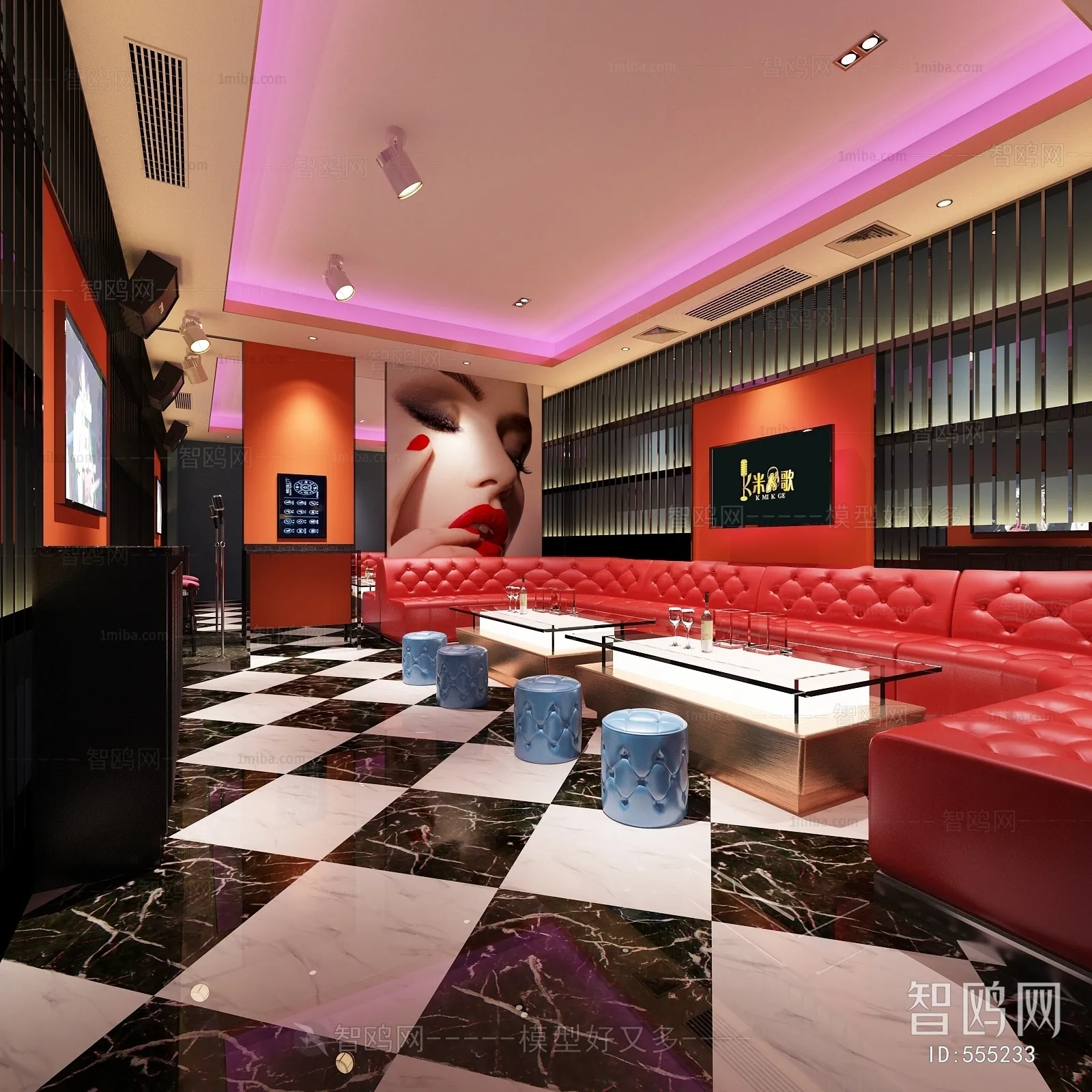 Karaoke - Bar - KTV 3D Interior Scenes - 091