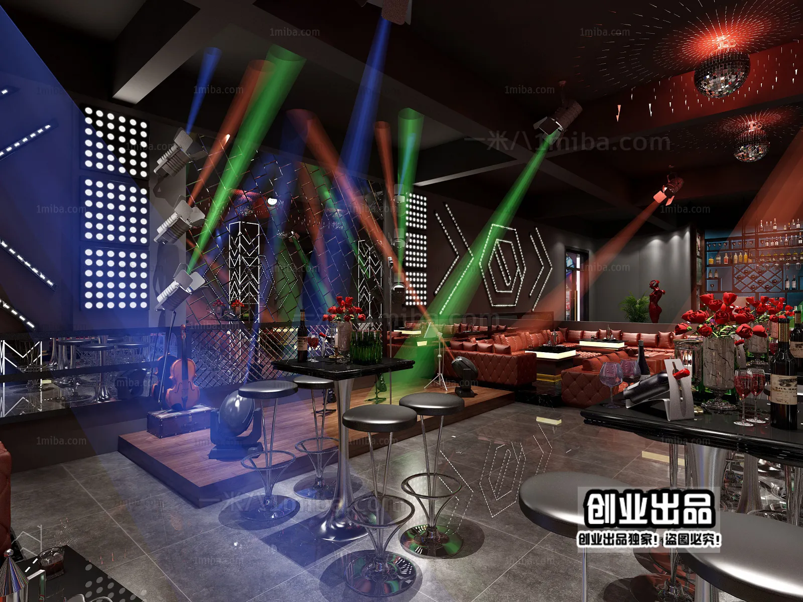 Karaoke - Bar - KTV 3D Interior Scenes - 139