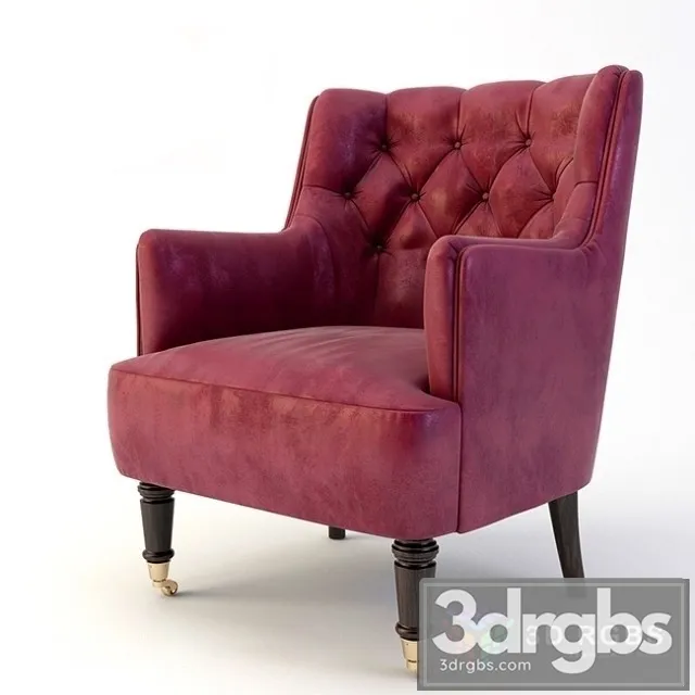 Karat Home Isaac Velvet Wingback Accent Chair 3D Model Free