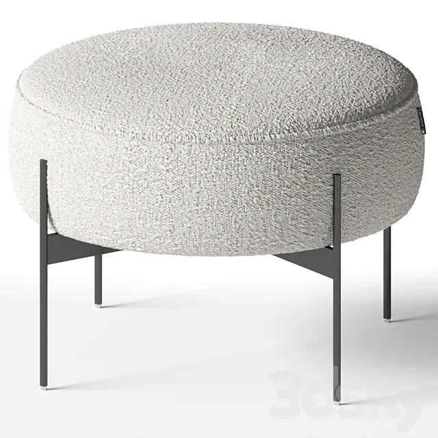 Kardiel - Dot Fabric Ottoman 3D Model