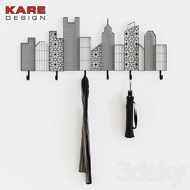 Kare _ Coat Rack Skyline 3DModel