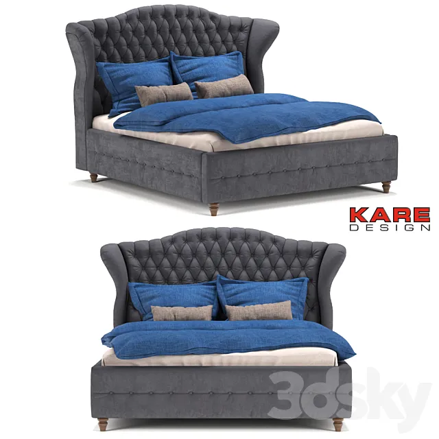 Kare Design Bed City Spirit Darkgrey 3DModel