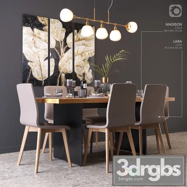 Kare Dining Set 3D Model Free