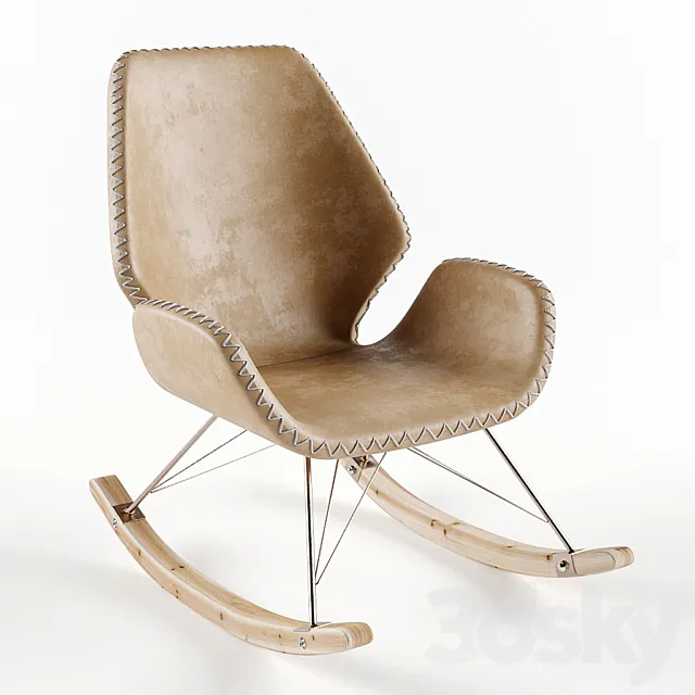 Kare Rocking Chair Florida Brown 3D Model