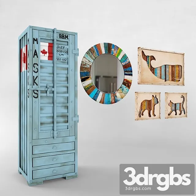 Kare Set Pencil Case Pictures Mirror 3D Model Free