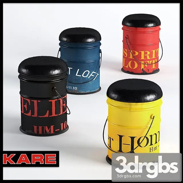 Kare Stool Bucket 3D Model Download