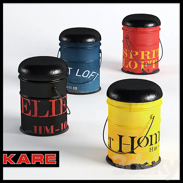 Kare Stool Bucket 3D Model