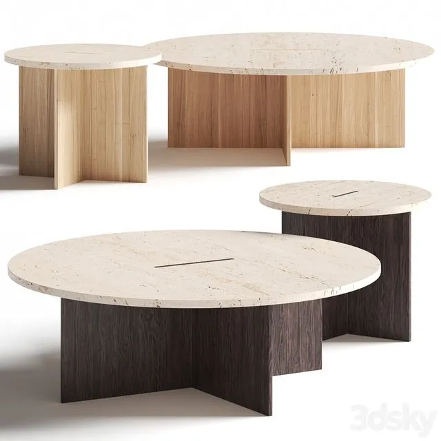 Karimoku Case Study Kinuta N-ST01 Coffee Tables 3D Model