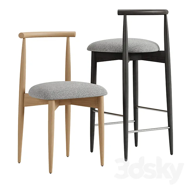 KARL bar and dining chair 3D Model