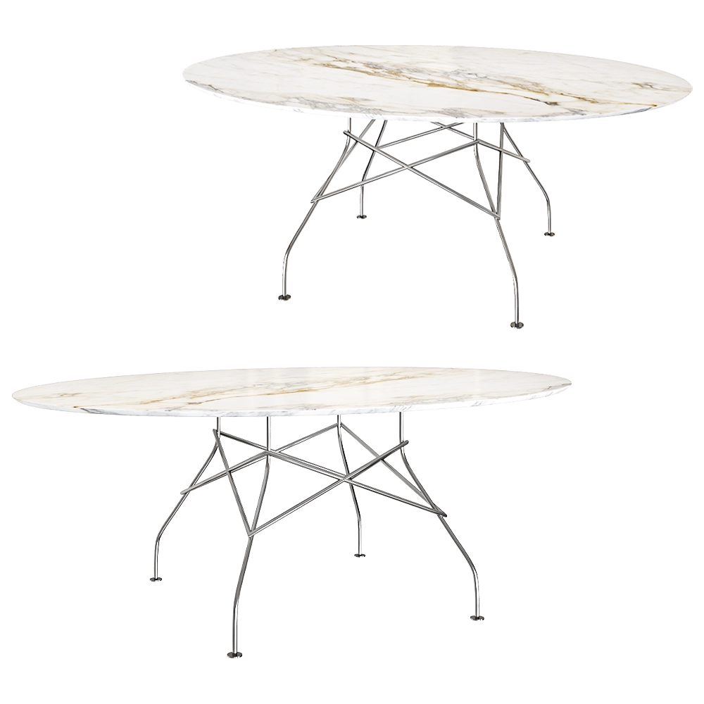 Kartell - Dining table Glossy oval 3D Model