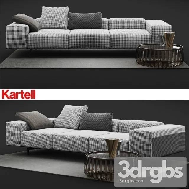 Kartell Largo Sofa 01 3D Model Free