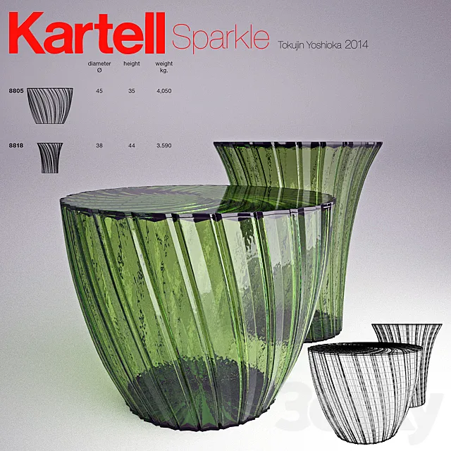 Kartell - Sparkle Table & Stool 3D Model