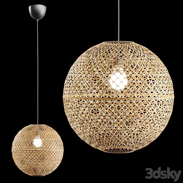 Kaseberga rattan Pendant Lamp 3D Model