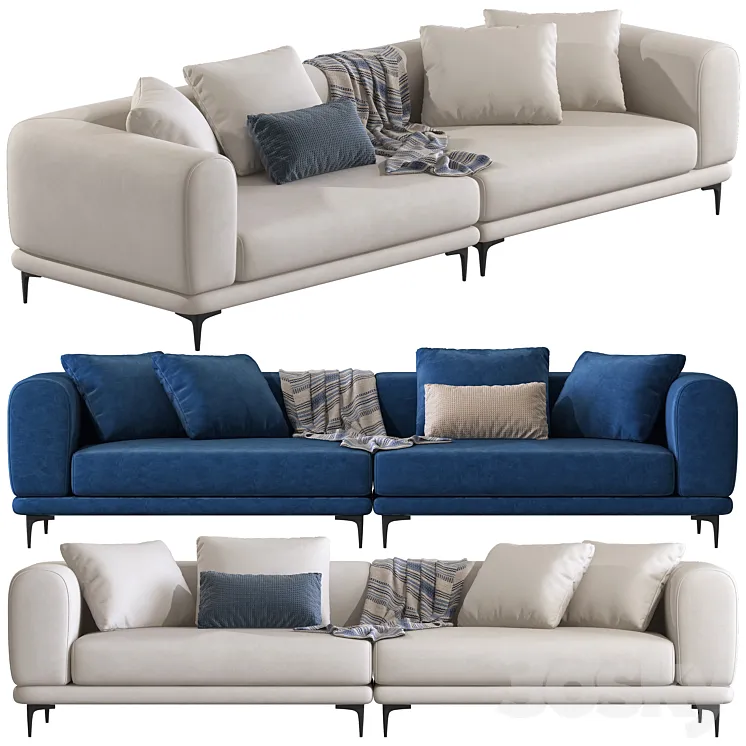 Kaseta Upholstered Sofa 3D Model Free